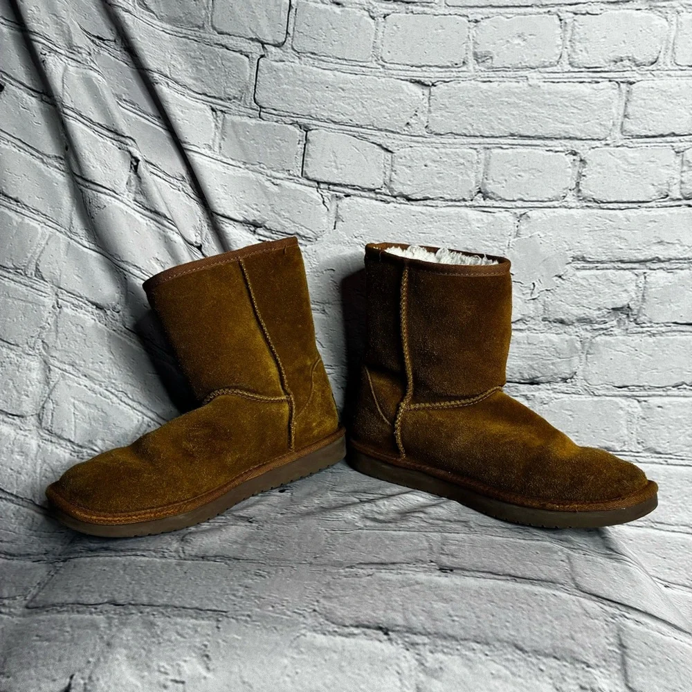 Koolaburra by UGG Koola Boots Girls Sz 4 Short Above Ankle Warm Suede Tan‎ Brown
